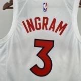 2023 Toronto Raptors INGRAM # 3  White NBA Jerseys
