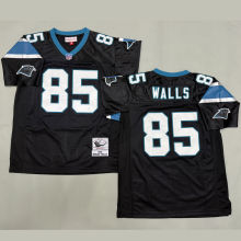 WALLS #85 Men's Carolina Panthers Retro NFL Jersey 黑豹