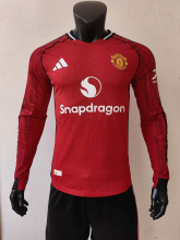2025/26 M Utd Home Red Long Sleeve Player Version Jersey