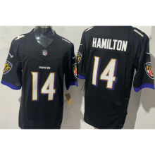 HAMILTON #14 Men's Baltimore Ravens NFL Jersey 乌鸦  (3代）