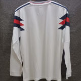 1990 England White Retro Long Sleeve Soccer Jersey