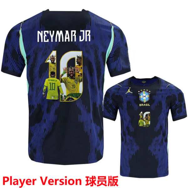 NEYMAR JR #10 Brazil Away Blue Player Version Soccer Jersey 2026/27 ★★