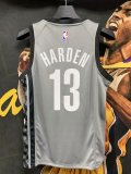NBA Nets grey Harden No.13 1:1 Quality