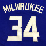 Bucks Antetokounmpo #34 Blue City Edition 1:1 Quality NBA Jersey 22/23