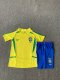Brazil Home 1:1 Kids Retro Soccer Jersey 2002