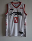 NBA New season rockets (new fabric printing) No.0 Westbrook White City Edition 1:1 Quality