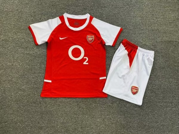 Arsenal Home 1:1 Kids Retro Soccer Jersey 2002/2004