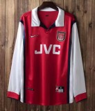 Arsenal Home Long sleeve 1:1 Retro Soccer Jersey 1998/1999