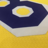 NBA Laker crew retro Yellow No. 8 Kobe with chip 1:1 Quality