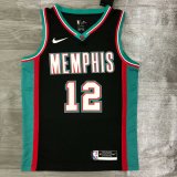 2021 NBA Grizzlies retro black #12 1:1 Quality