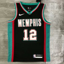 2021 NBA Grizzlies retro black #12 1:1 Quality