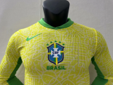 Brazil Home Player Long Sleeve 1:1 Quality Soccer Jersey 24/25