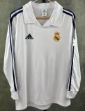 2001-2002 Retro Real Madrid Home Long Sleeve 1:1 Quality Soccer Jersey