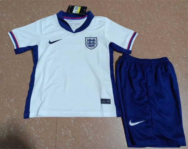 England Home White Kids Soccer Jersey 2024