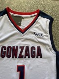 NCAA University of Gonzaga #1 white university Jersey 1:1 Quality