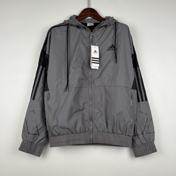 Adidas Gray New Windbreaker(袖子大阿迪款)2023