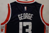 NBA New season clippers (new fabric print) 13 George City Edition dark blue, black, white, retro white 1:1 Quality