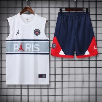 22/23 PSG Vest Training Kit Kit White Grey Stripe 1:1 Quality Training Shirt 22/23 PSG Vest Training Kit Kit White Grey Stripe 1:1 Quality Training Shirt