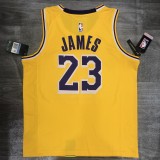 NBA Laker crew neck retro Yellow No. 23 James with chip 1:1 Quality