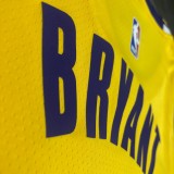 NBA Laker crew retro Yellow No. 8 Kobe with chip 1:1 Quality
