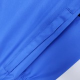 2022 Manchester United Black-Blue Windbreaker（白色阿迪白色三边）