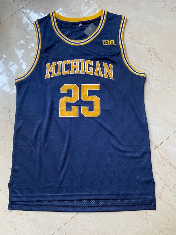 NCAA University of Michigan # 25 Juwan Howard dark blue jersey 1:1 Quality