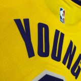 NBA Laker round neck retro yellow No.0 Nick Young with chip 1:1 Quality