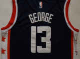 NBA New season clippers (new fabric print) 13 George City Edition dark blue, black, white, retro white 1:1 Quality