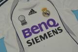 2006/2007 Real Madrid Home Long Sleeve 1:1 Quality Retro Soccer Jersey