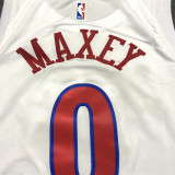 23 NBA 76ers MAXEY #0 White City Edition 1:1 Quality NBA Jersey