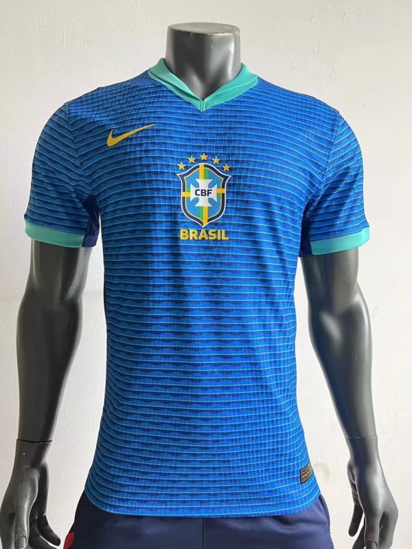 Brazil Away Blue Player 1:1 Quality Soccer Jersey 24/25