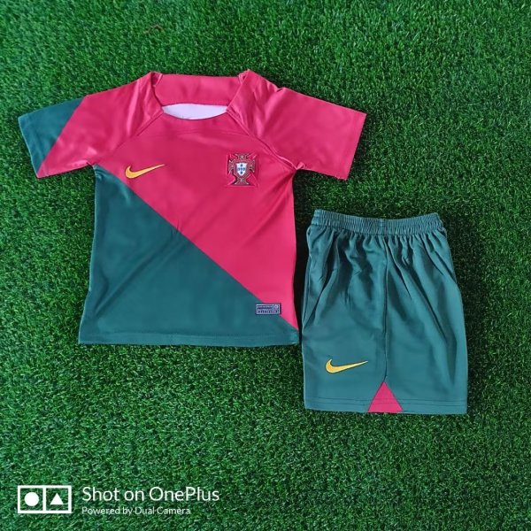 Portugal Home Red Kids Soccer Jersey 22/23