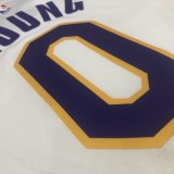 NBA Laker retro white V-collar No.0 Nick Young with chip 1:1 Quality