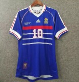 1998 ZIDANE #10 France Home Blue 1:1 Retro Soccer Jersey