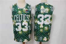 NBA Celtic 33 green print swing tear tear limited retro Jersey 1:1 Quality