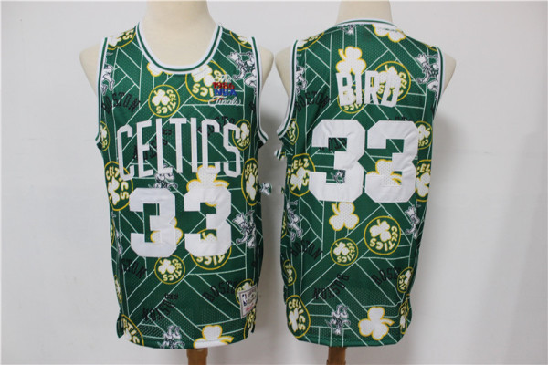NBA Celtic 33 green print swing tear tear limited retro Jersey 1:1 Quality