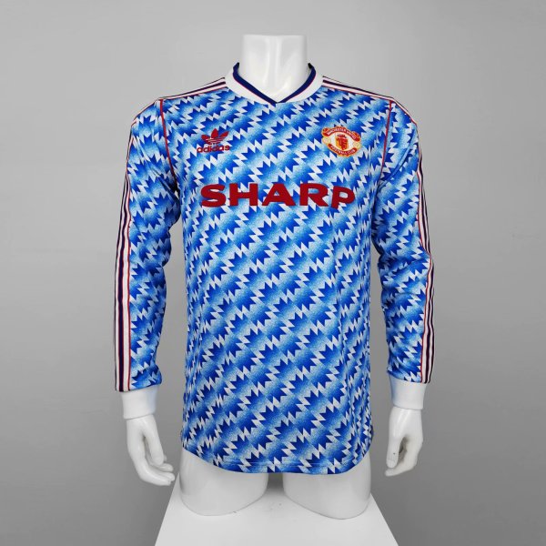 1991-1992 Manchester United Away Long sleeve 1:1 Quality Retro Soccer Jersey
