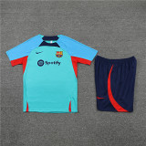 22/23 Barcelona Training Suit Short Sleeve Kit Blue 1:1 Quality Training Jersey