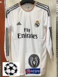 2013-2014 Real Madrid Home Long Sleeve 1:1 Quality Retro Soccer Jersey