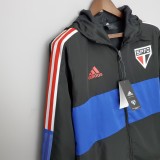 2022 Sao Paulo Black-Blue Windbreaker（红色阿迪红白三边）