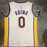 NBA Laker retro white V-collar No.0 Kuzma with chip 1:1 Quality