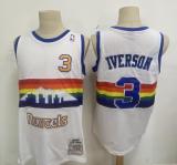 NBA Nuggets # 3 Lverson snow mountain white top Mesh Jersey 1:1 Quality