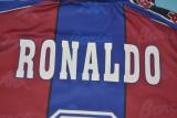 1996-1997 RONALDO # 9 Barcelona Home Red and Blue Retro 1:1 Quality Soccer Jersey