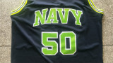 NBA Spurs #50 Admiral David Robinson high school Vintage Mesh Jersey dark blue 1:1 Quality