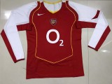 Arsenal Home Long Sleeve 1:1 Retro Soccer Jersey 2004/2005