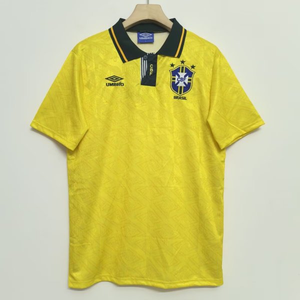 Brazil Home 1:1 Quality Retro Soccer Jersey 1991/1993