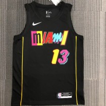 NBA Miami Heat ADEBAYO #13 Black Top Quality Hot Pressing 1:1 Quality