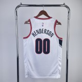 NBA Trail Blazers White HENDERERSON#00 Men Jersey Top Quality Hot Pressing Number And Name 2023