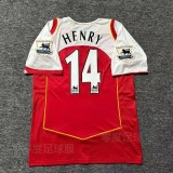 Arsenal Home Long Sleeve 1:1 Retro Soccer Jersey 2004/2005