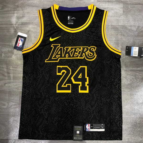 NBA Laker crew black snake 24 Kobe with chip 1:1 Quality